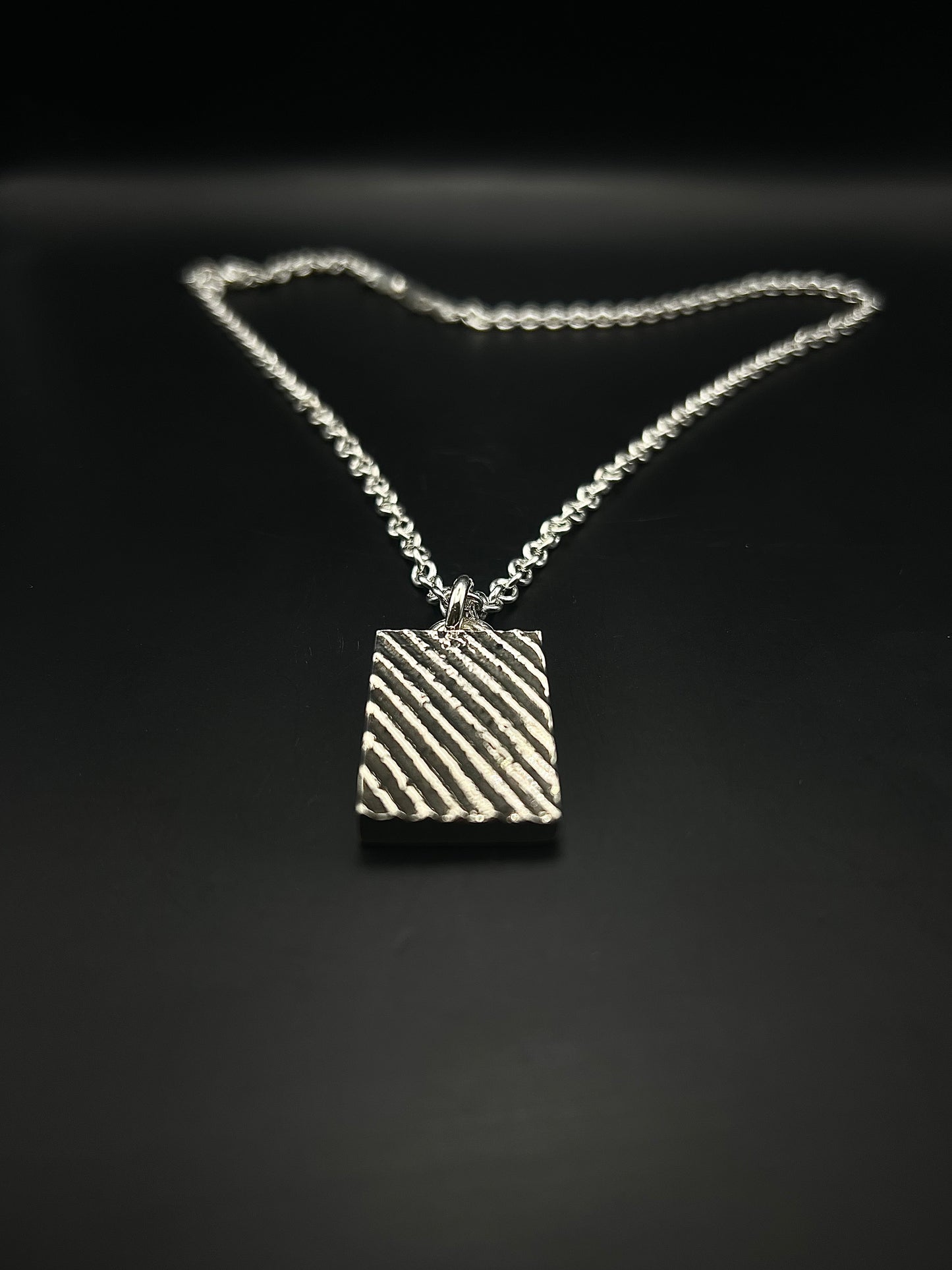 Large Textured Pendant - Lines