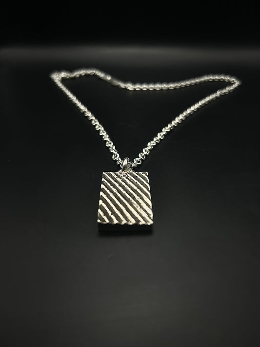 Large Textured Pendant - Lines