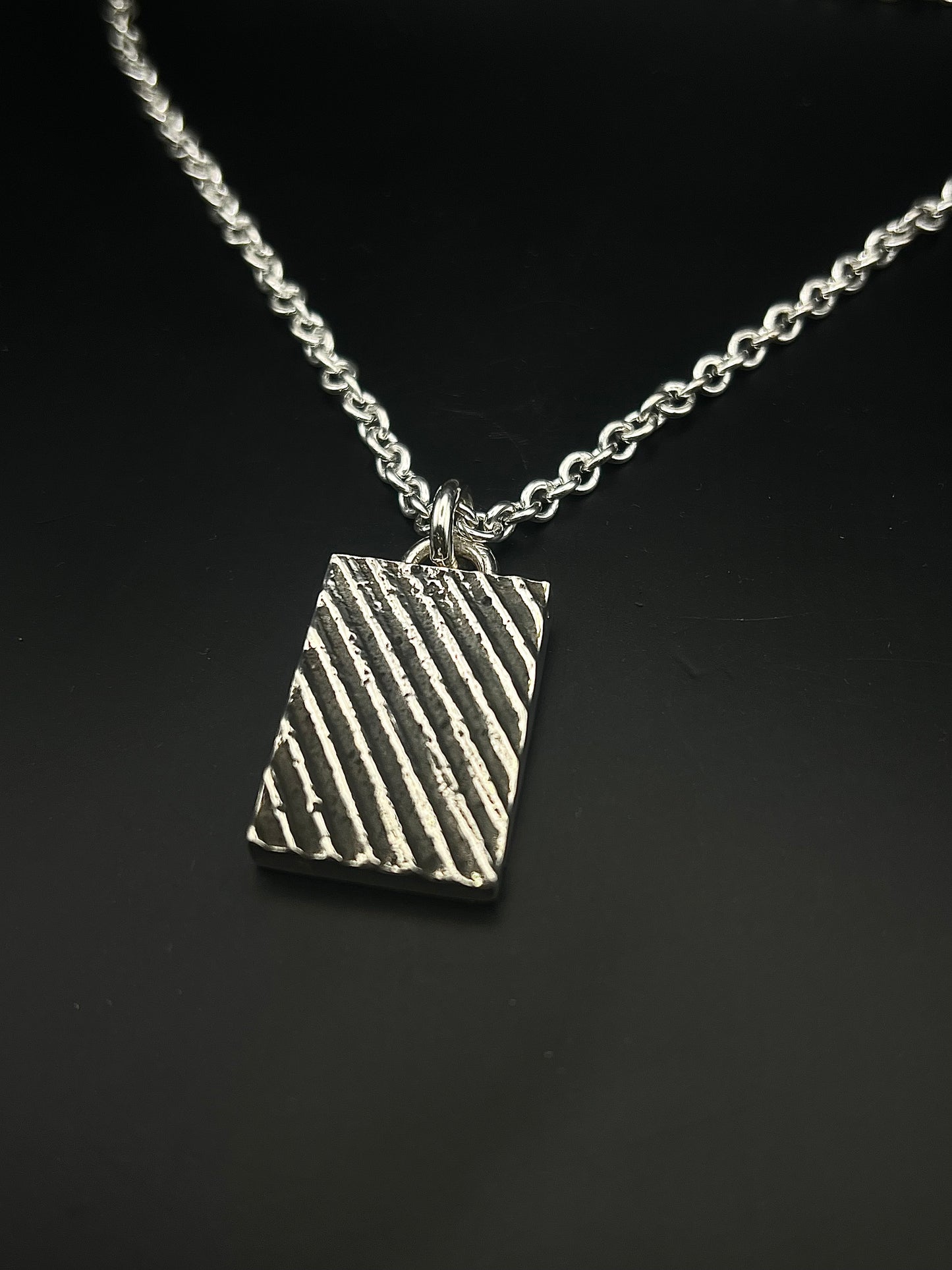 Large Textured Pendant - Lines